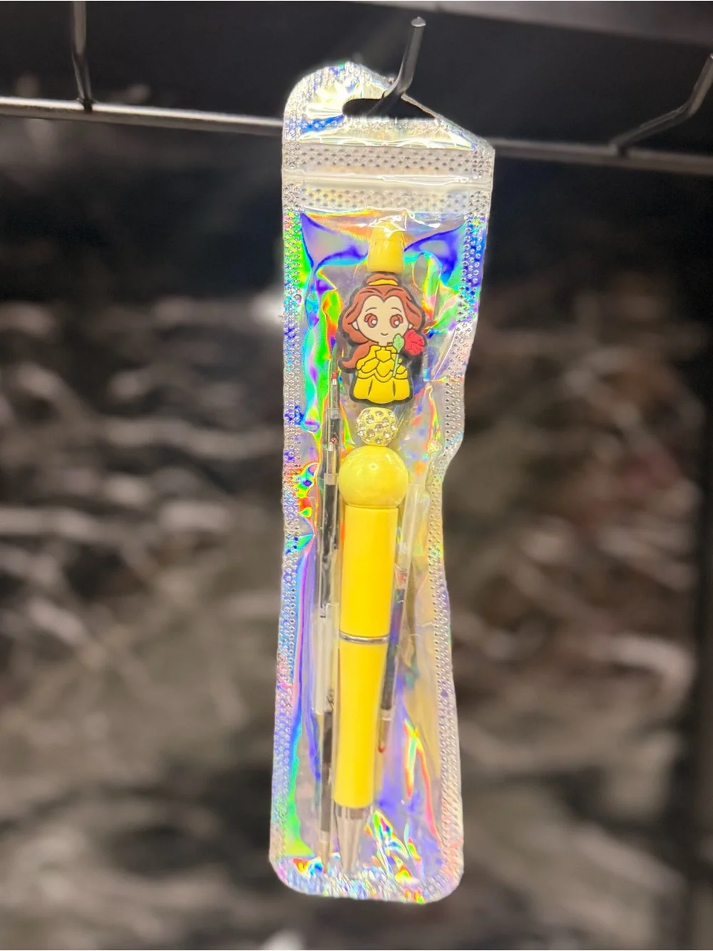 Belle from Beauty and the Beast Focal Bead Pen Black and Blue Ink